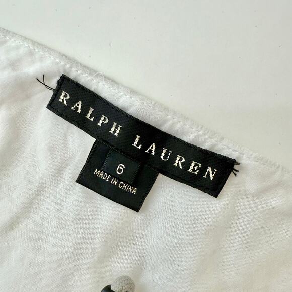 Ralph Lauren Black Label Paneled Skirt Knee-Length White Cotton 6 - Picture 9 of 10